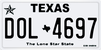 TX license plate DOL4697