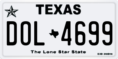 TX license plate DOL4699