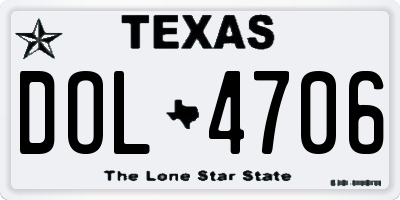 TX license plate DOL4706