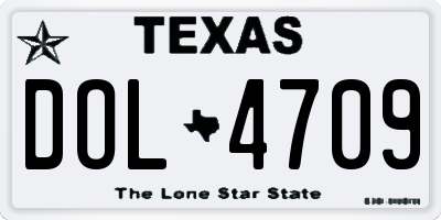 TX license plate DOL4709