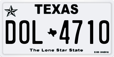 TX license plate DOL4710
