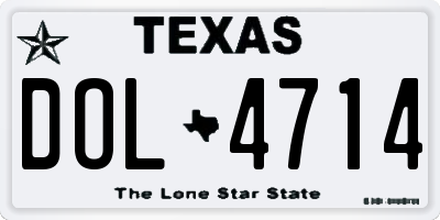TX license plate DOL4714