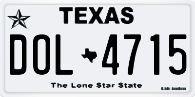 TX license plate DOL4715