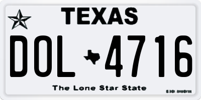 TX license plate DOL4716