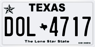 TX license plate DOL4717