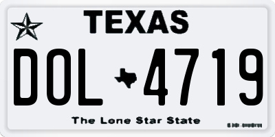 TX license plate DOL4719