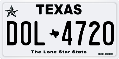 TX license plate DOL4720