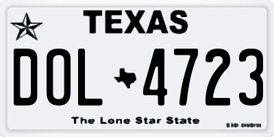 TX license plate DOL4723