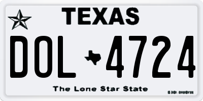 TX license plate DOL4724
