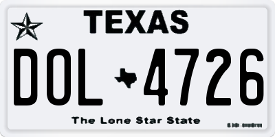 TX license plate DOL4726