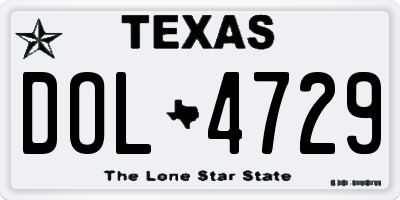 TX license plate DOL4729