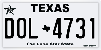 TX license plate DOL4731