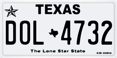 TX license plate DOL4732