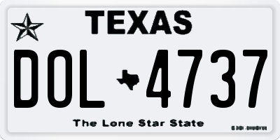 TX license plate DOL4737