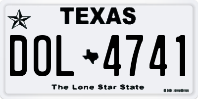 TX license plate DOL4741