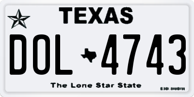 TX license plate DOL4743