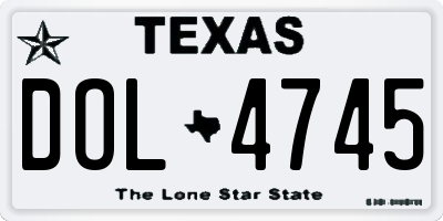 TX license plate DOL4745