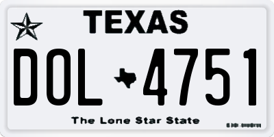 TX license plate DOL4751