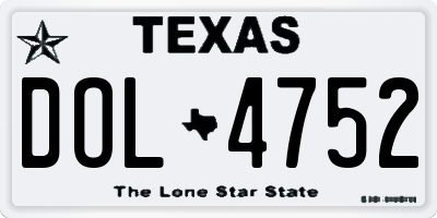 TX license plate DOL4752