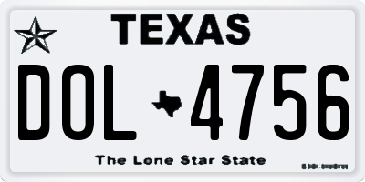 TX license plate DOL4756