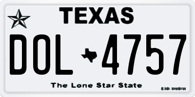 TX license plate DOL4757