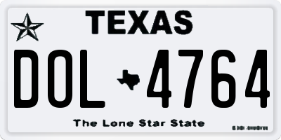 TX license plate DOL4764