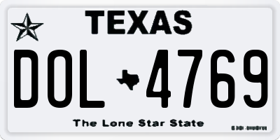 TX license plate DOL4769