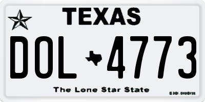 TX license plate DOL4773