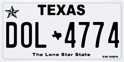 TX license plate DOL4774