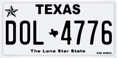 TX license plate DOL4776