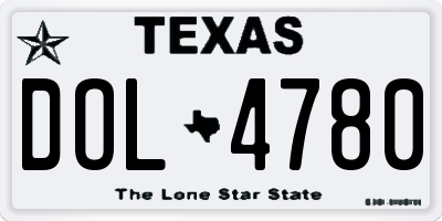 TX license plate DOL4780