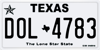 TX license plate DOL4783