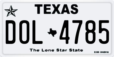 TX license plate DOL4785