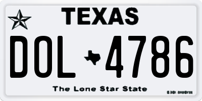 TX license plate DOL4786