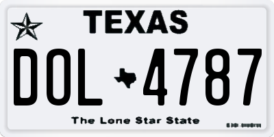 TX license plate DOL4787
