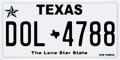 TX license plate DOL4788