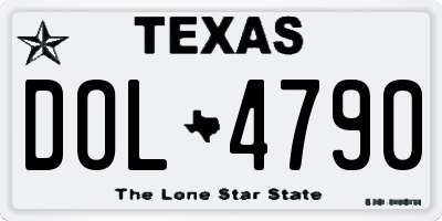 TX license plate DOL4790