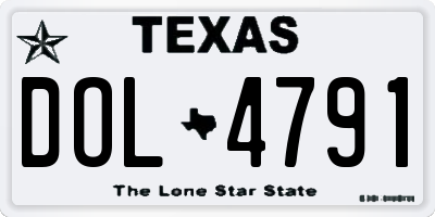 TX license plate DOL4791