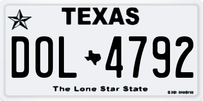 TX license plate DOL4792