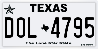 TX license plate DOL4795