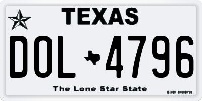 TX license plate DOL4796