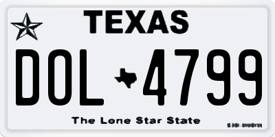 TX license plate DOL4799