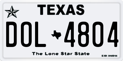 TX license plate DOL4804