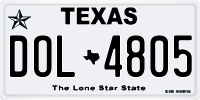 TX license plate DOL4805