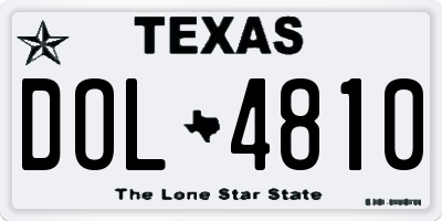 TX license plate DOL4810