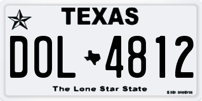 TX license plate DOL4812