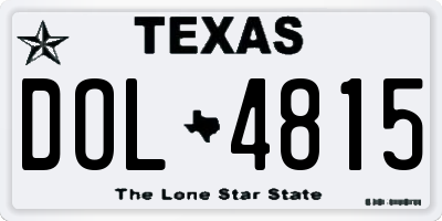 TX license plate DOL4815