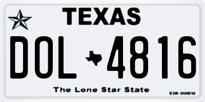 TX license plate DOL4816