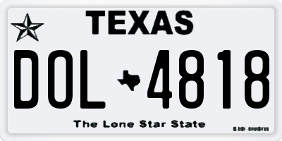 TX license plate DOL4818