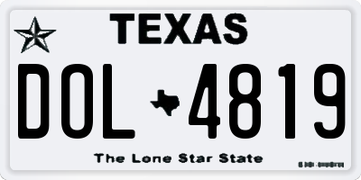 TX license plate DOL4819